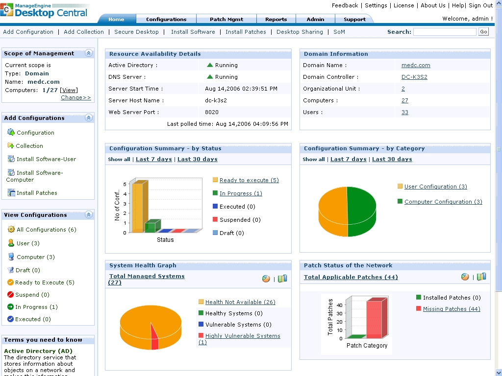 Configuration collection. Desktop Central. MANAGEENGINE. MANAGEENGINE Endpoint Central. MANAGEENGINE Zoho.